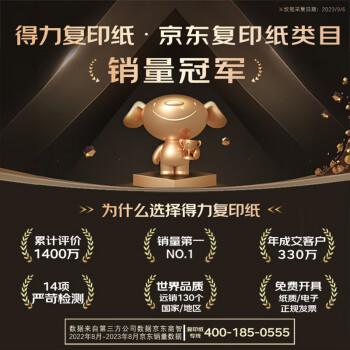 得力/deli A4 復印紙 70g克500張*5包一箱